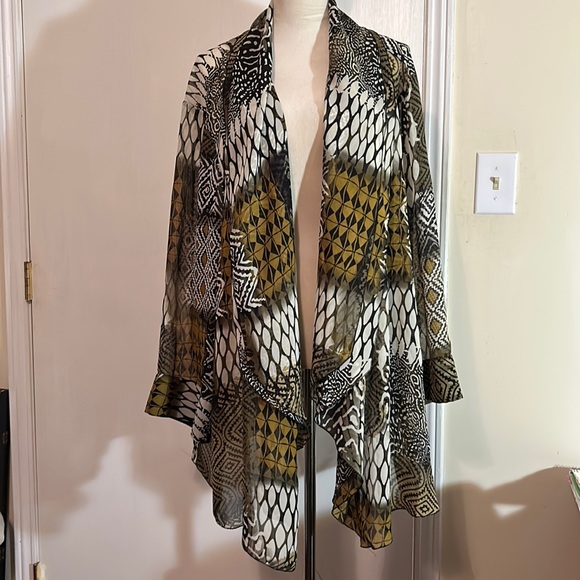 4X Catherine’s “Added Dimensions” Chiffon Kafton Tunic Sheer Cardigan - Picture 2 of 11